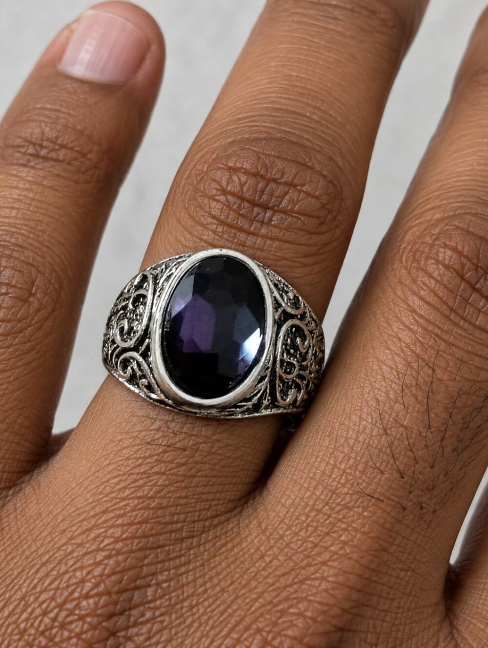 Amethyst Ring Size 9 Alloy